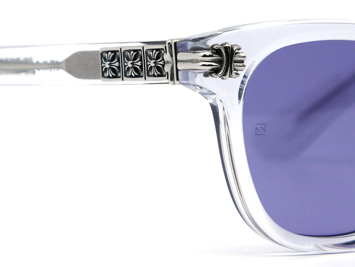Chrome Hearts Smoke Show 3360 Unisex Clear Crystal & Silver Gothic Round, Rectangular Sunglasses