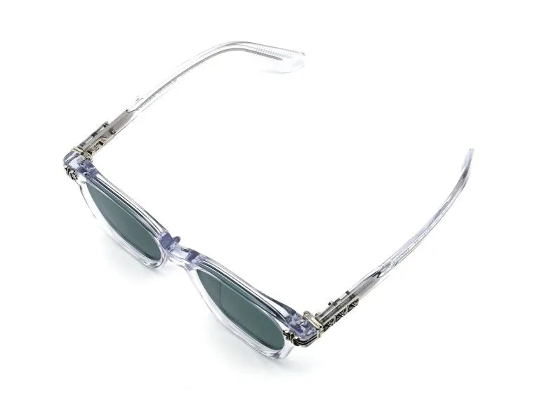 Chrome Hearts Smoke Show 3361 Unisex Clear Crystal & Silver Gothic Round, Rectangular Sunglasses
