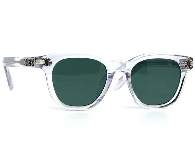 Chrome Hearts Smoke Show 3361 Unisex Clear Crystal & Silver Gothic Round, Rectangular Sunglasses