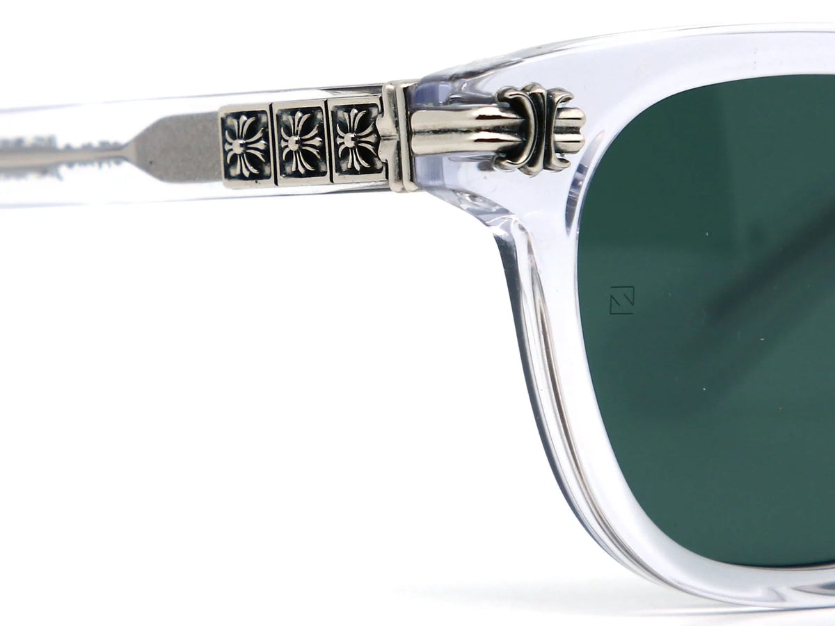 Chrome Hearts Smoke Show 3361 Unisex Clear Crystal & Silver Gothic Round, Rectangular Sunglasses