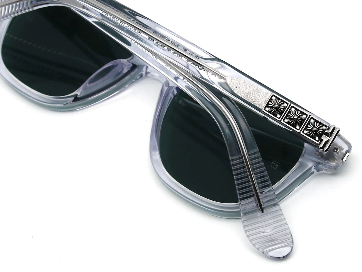 Chrome Hearts Smoke Show 3361 Unisex Clear Crystal & Silver Gothic Round, Rectangular Sunglasses