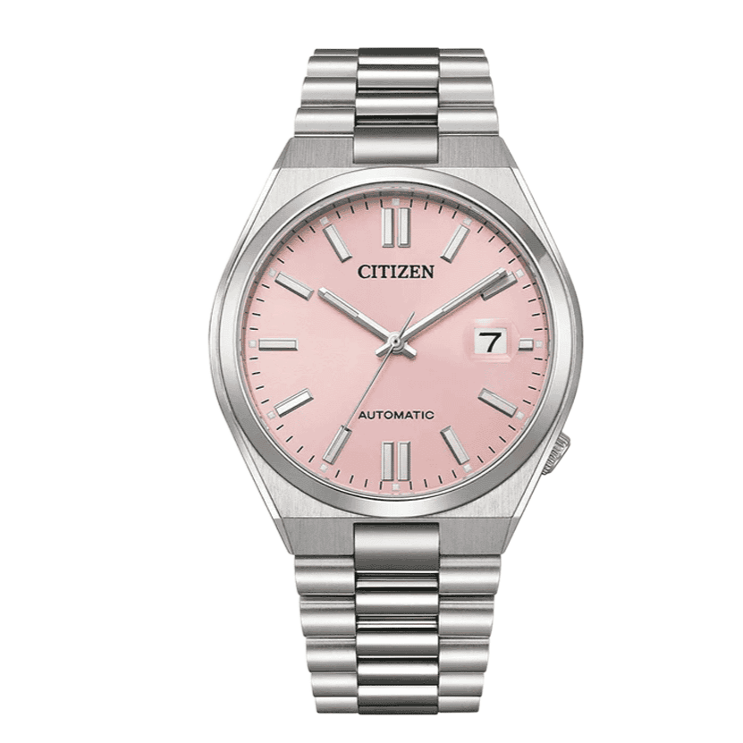Citizen x Pantone Automatic Dreamy Pink Dial Silver Steel Strap Watch For Men - NJ0158-89X