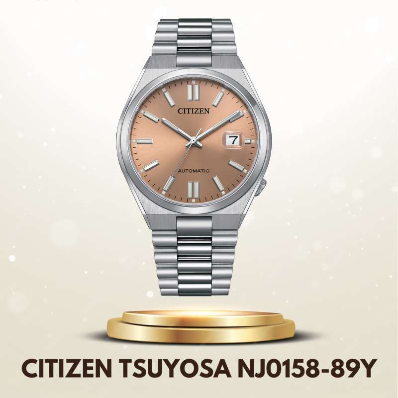 Citizen x Pantone Automatic Warm Sand Dial Silver Steel Strap Watch For Men - NJ0158-89Y