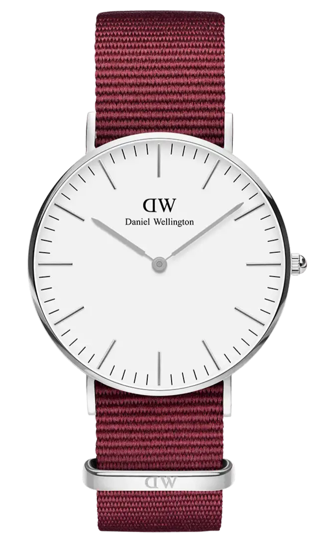 Daniel Wellington Classic Roselyn White Dial Red NATO Strap Watch For Women - DW00100272