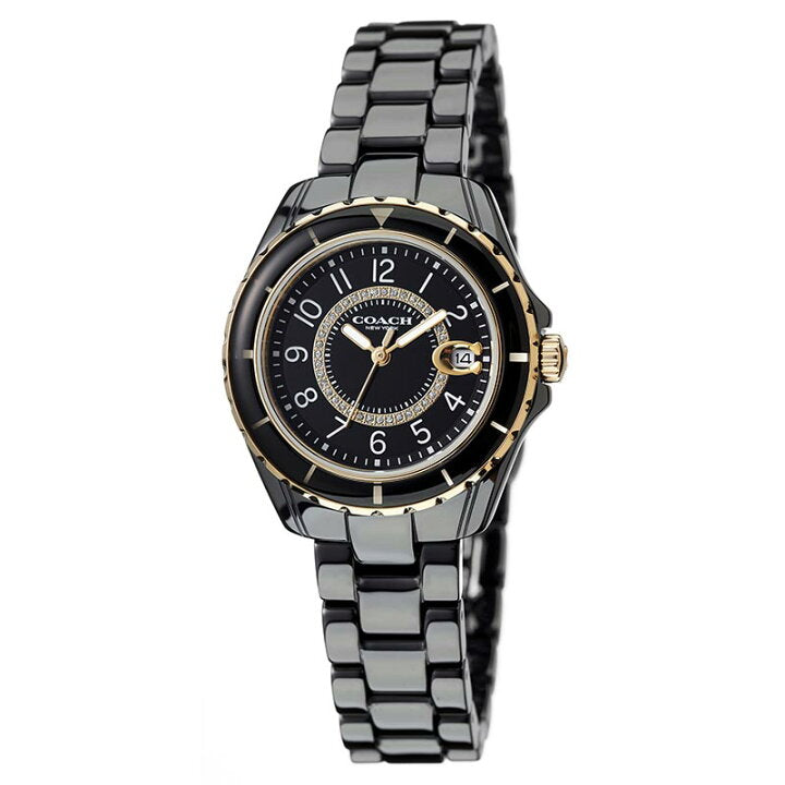 Coach Preston Black Dial Black Steel Strap Watch for Women - 14503461