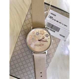 Coach Perry Quartz Silver Dial Brown Leather Strap Watch for Women - 14503326