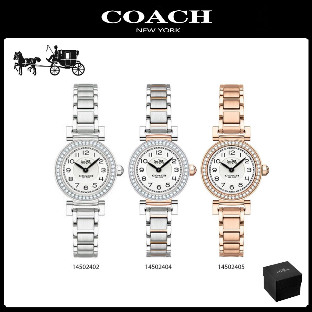 Coach Madison Crystals Silver Dial Two Tone Steel Strap Watch for Women - 14502404
