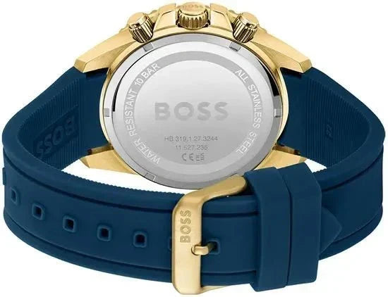 Hugo Boss Admiral Chronograph Blue Dial Blue Rubber SIlicon Strap Watch for Men - 1513965