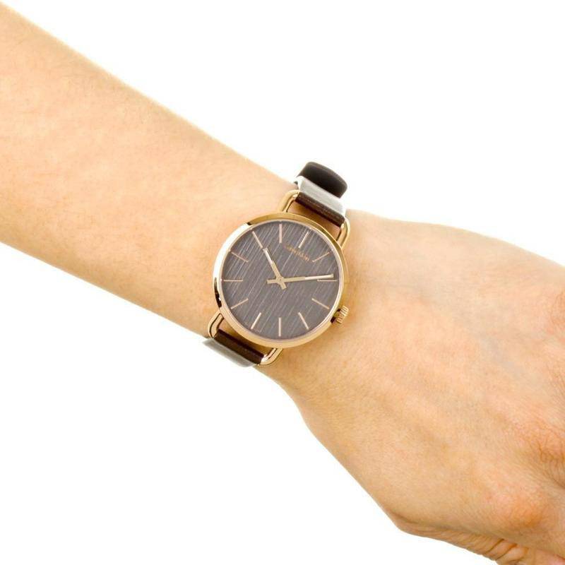Calvin Klein Even Grey Dial Brown Leather Strap Watch for Women - K7B236G3