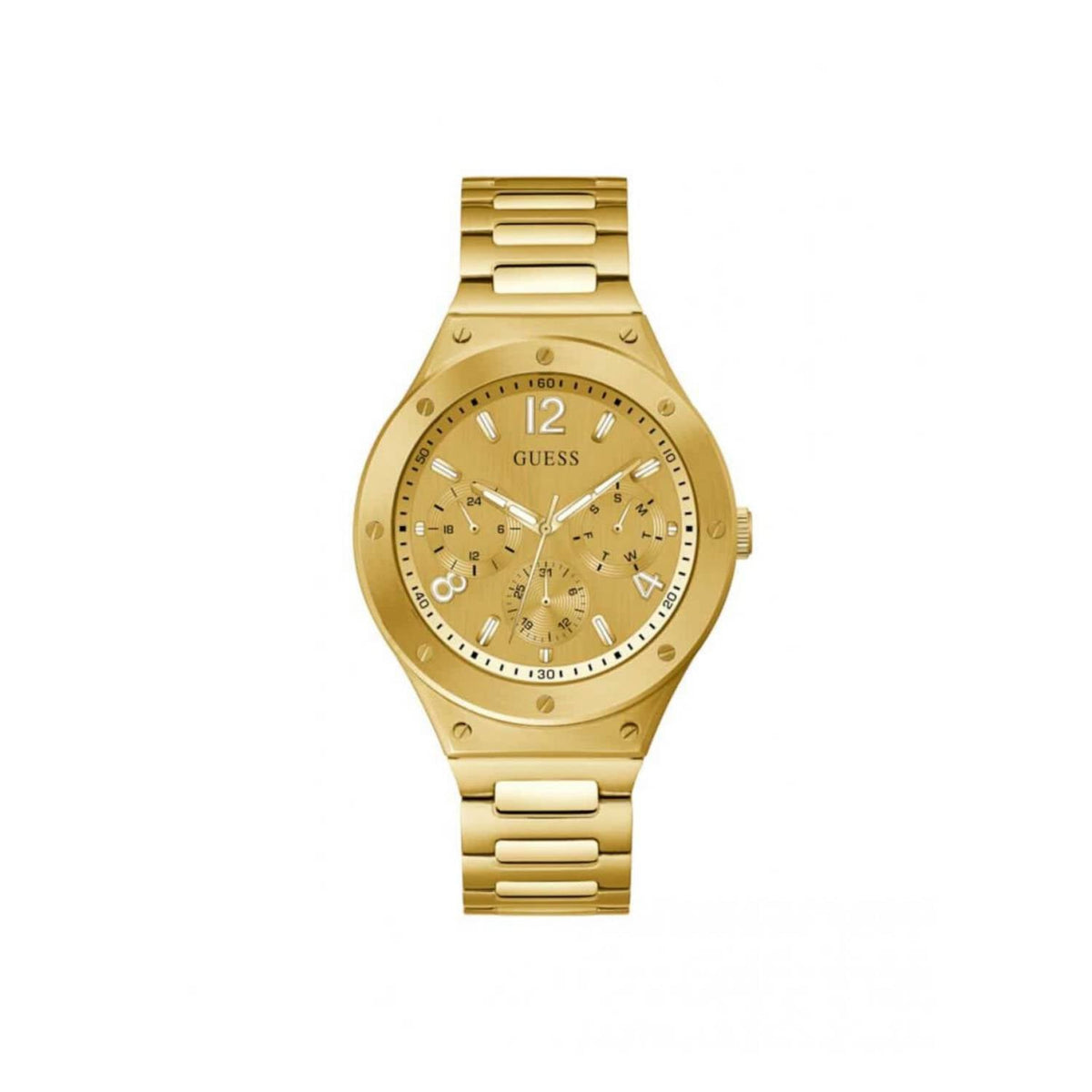 Guess Scope Gold Dial Gold Steel Strap Watch for Men - GW0454G2
