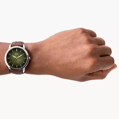 Fossil The Minimalist 3H Black Dial Brown Leather Strap Watch for Men - FS5464