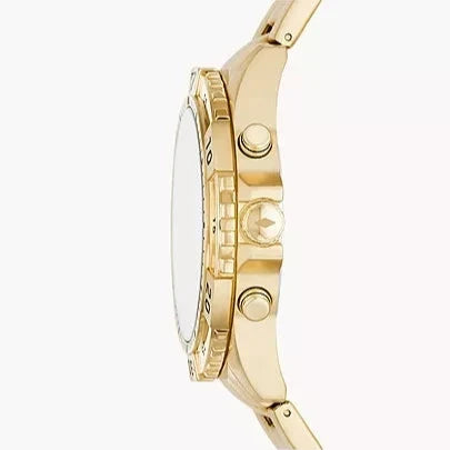 Fossil Garrett Chronograph Gold Dial Gold Steel Strap Watch for Men - FS5772