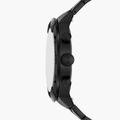 Fossil Bronson Chronograph Black Dial Black Steel Strap Watch for Men - FS5712