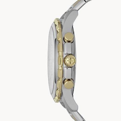 Fossil Dean Chronograph White Dial Silver Steel Strap Watch for Men - FS4795