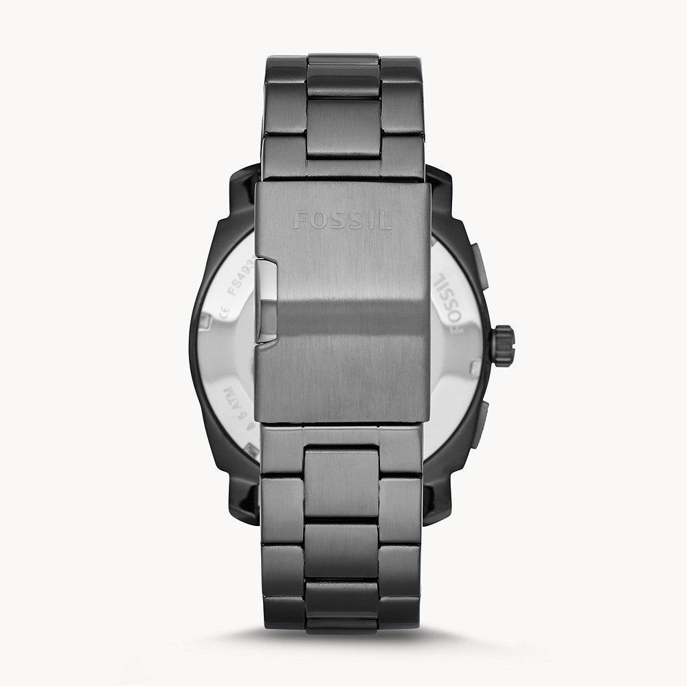 Fossil Machine Chronograph Brown Dial Grey Steel Strap Watch for Men - FS4931