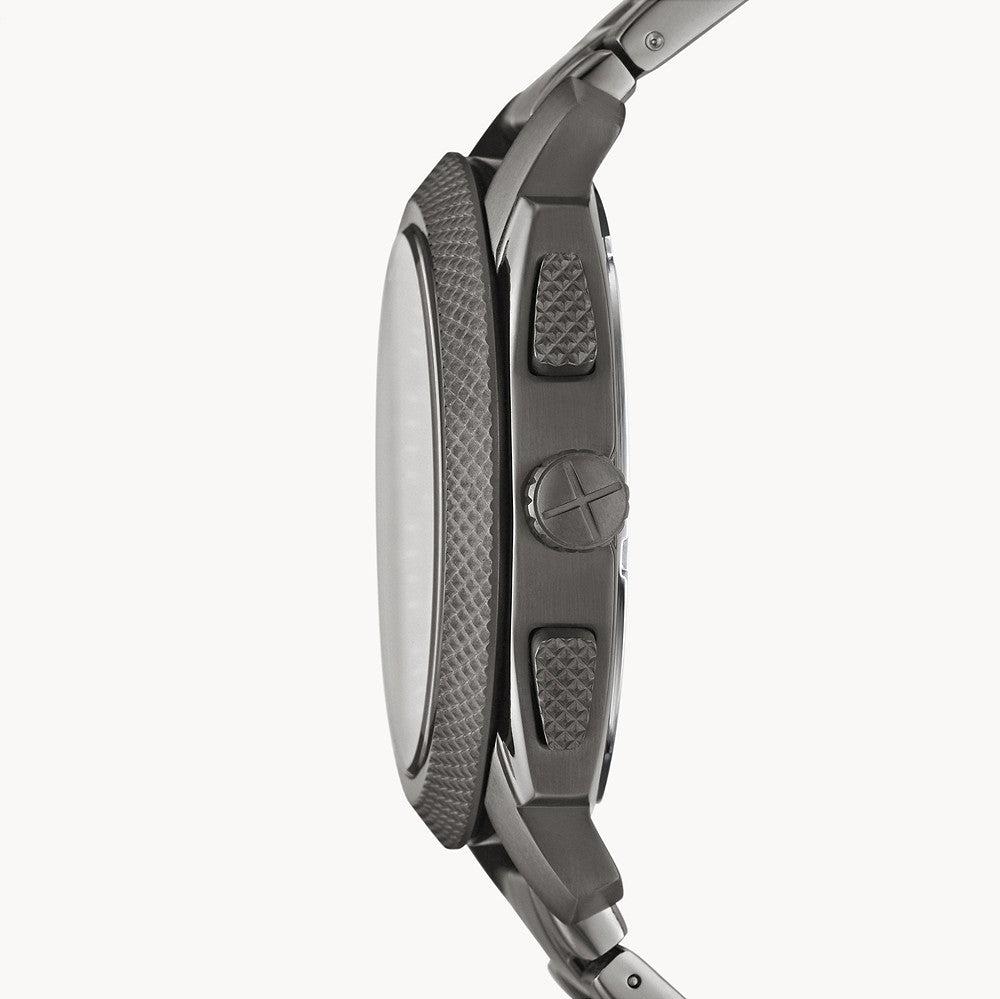 Fossil Machine Chronograph Black Dial Grey Steel Strap Watch for Men - FS4662