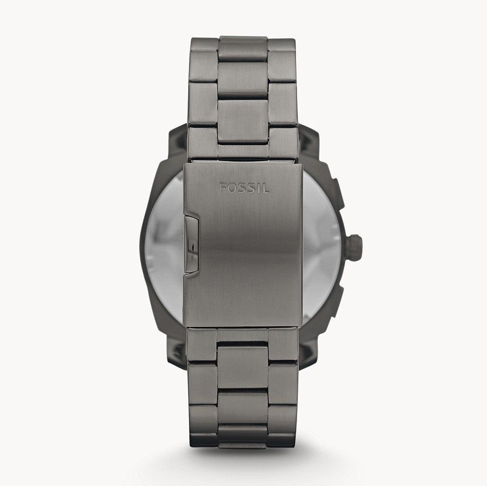 Fossil Machine Chronograph Black Dial Grey Steel Strap Watch for Men - FS4662