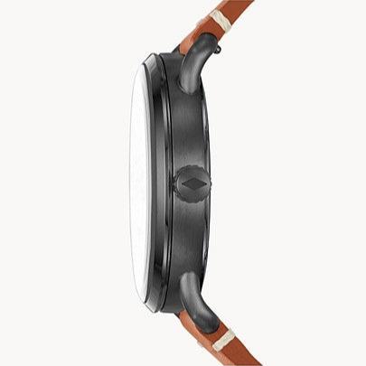 Fossil Commuter Three Hand Date Black Dial Brown Leather Strap Watch for Men - FS5276