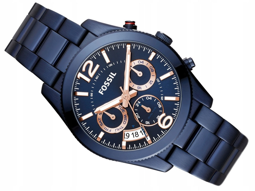 Fossil Perfect Boyfriend Multifunction Blue Dial Blue Steel Strap Watch for Women - ES4093