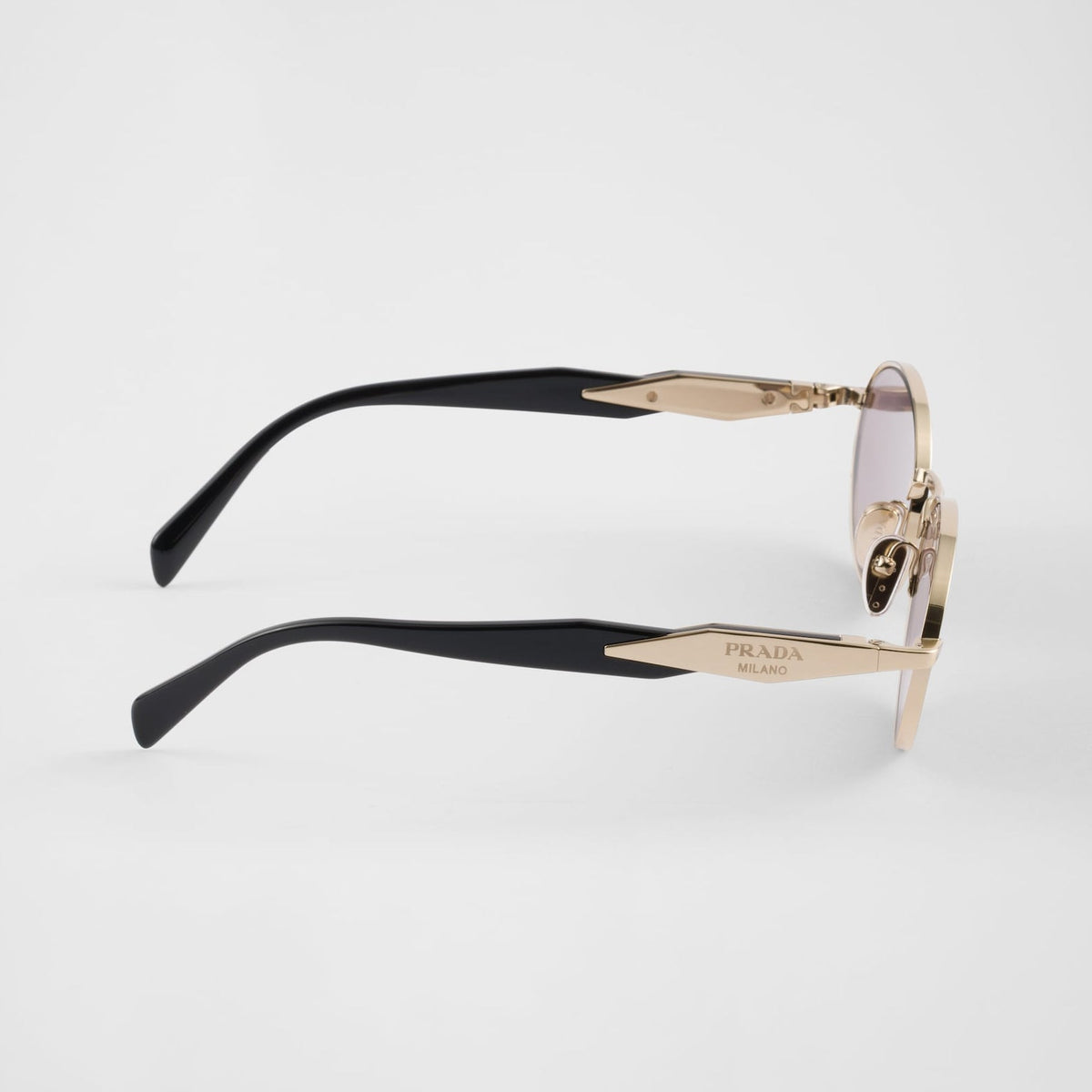 Prada Women Round Frame Matte Gold Sunglasses