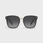 Chanel Women Classic Square Acetate Polarized Rhinestone Chanel Logo Grey Sunglasses