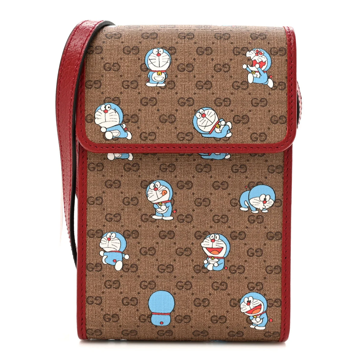 Gucci X Doraemon GG Supreme Crossbody Bag – Brown