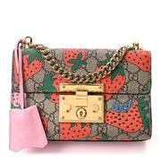 Gucci Padlock Strawberry Shoulder Bag – Pink