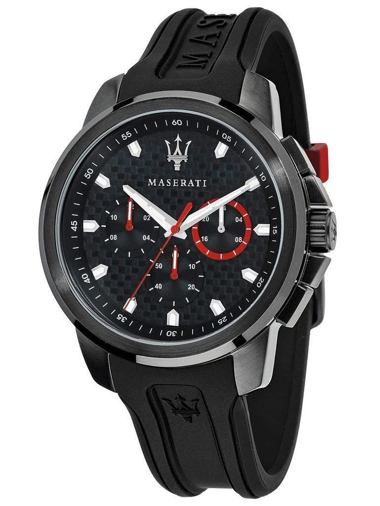 Maserati SFIDA Chronograph Quartz Stainless Steel Black Dial Watch For Men - R8851123007