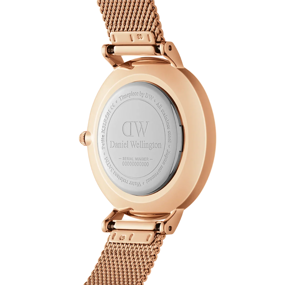 Daniel Wellington Classic Petite Melrose White Dial Rose Gold Mesh Bracelet Watch For Women - DW00100163