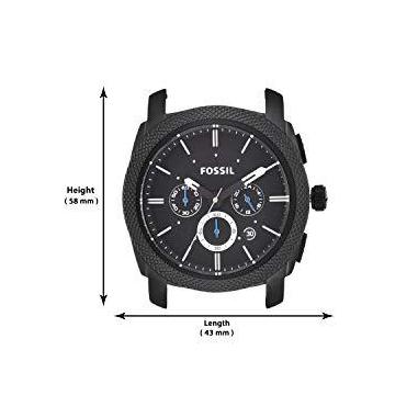Fossil Machine Chronograph Black Dial Black Steel Strap Watch for Men - FS4552