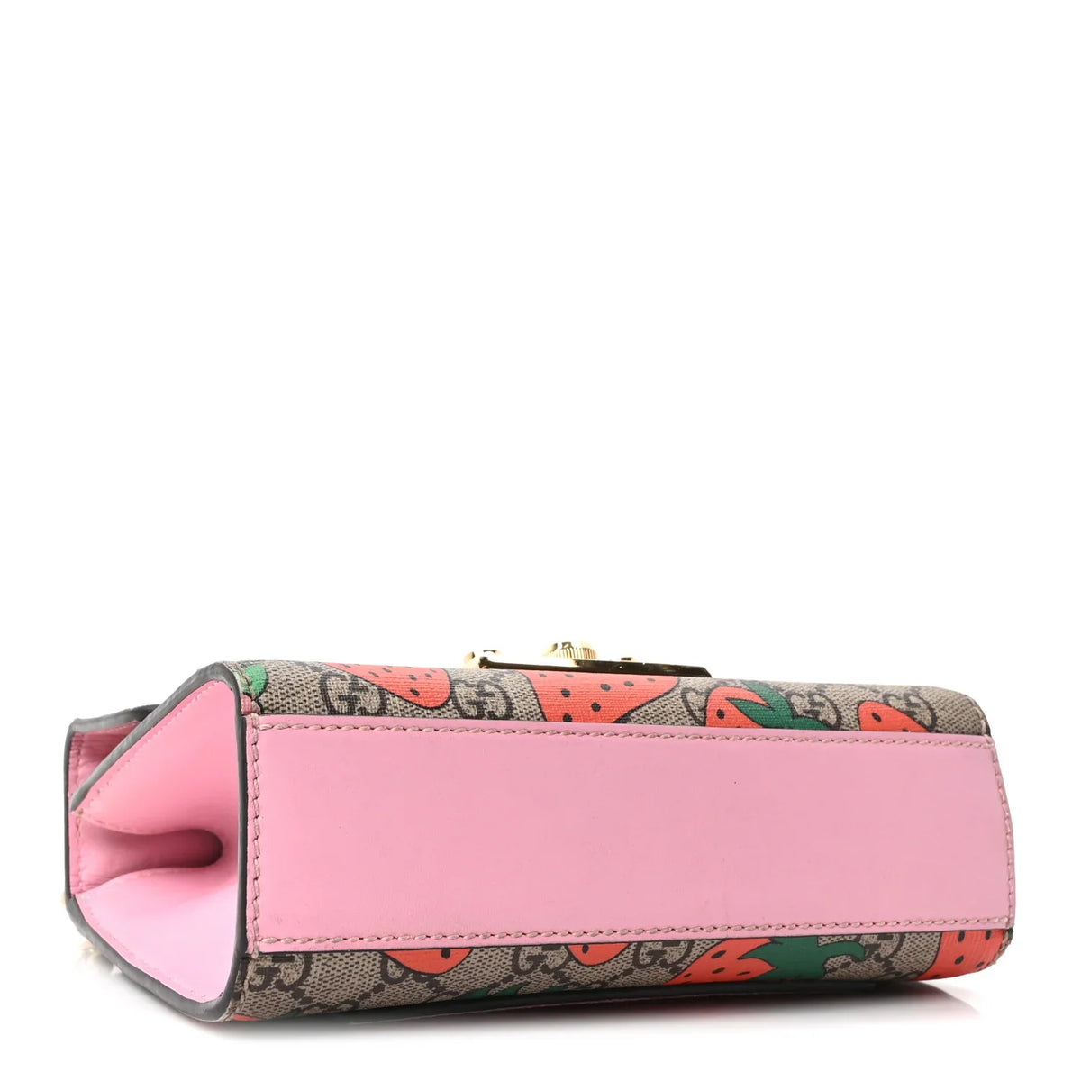 Gucci Padlock Strawberry Shoulder Bag – Pink