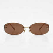 Louis Vuitton Women Crystal Oval Brown Sunglasses