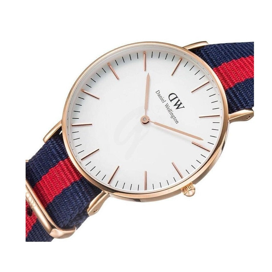 Daniel Wellington Classic Oxford White Dial Two Tone NATO Strap Watch For Women - DW00100029