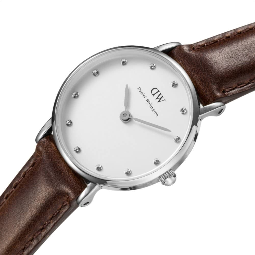  Shop Authentic Daniel Wellington Classy Bristol White Dial Brown Leather Strap Watch For Women - DW00100070 - Luxxuri