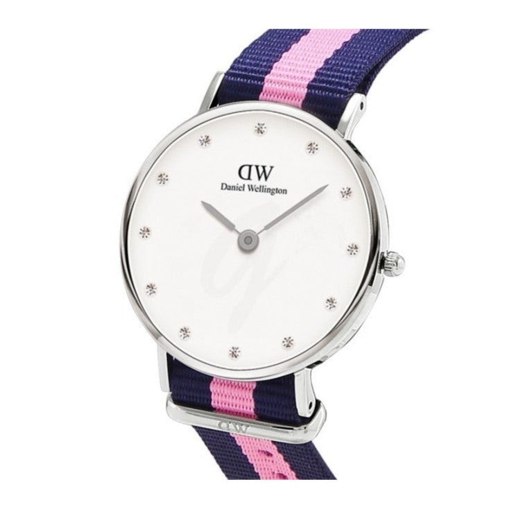Daniel Wellington Classy Winchester White Dial Two Tone NATO Strap Watch For Women - DW00100081