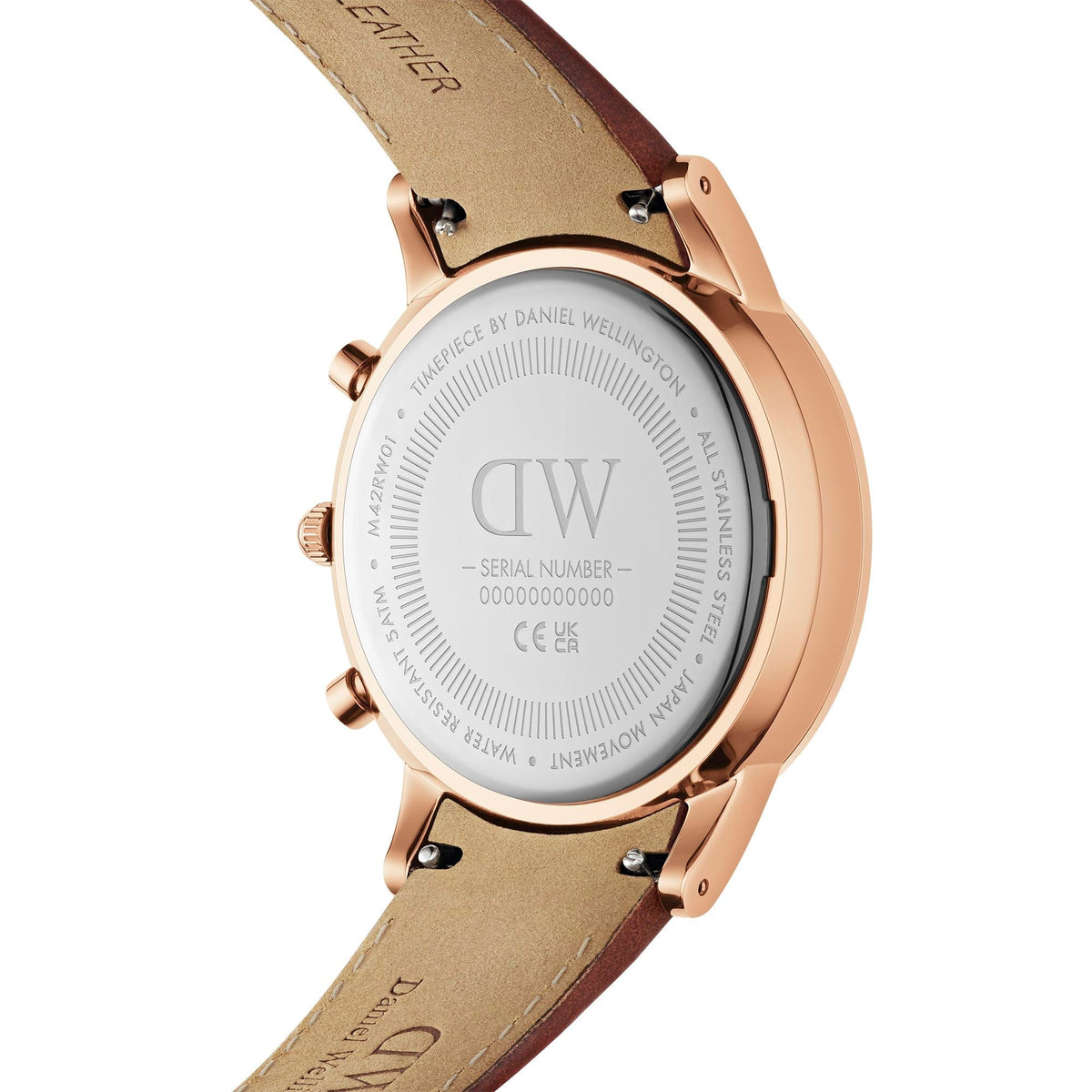 Daniel Wellington Iconic Chronograph Blue Dial Brown Leather Strap Watch For Men - DW00100639