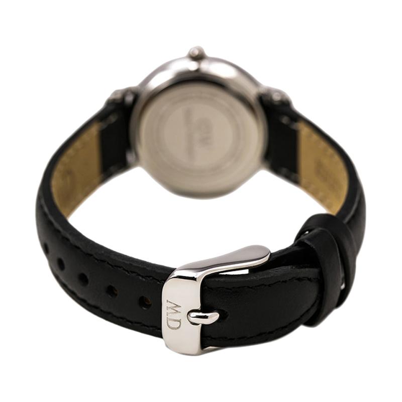 Daniel Wellington Classy Sheffield White Dial Black Leather Strap Watch For Women - DW00100068