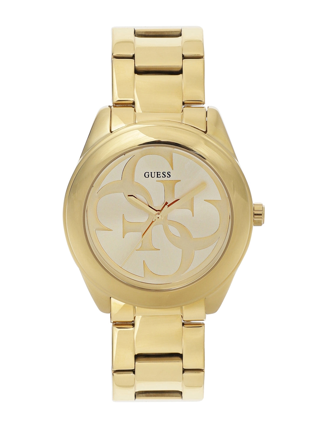 Guess G-Twist Gold Dial Gold Steel Strap Watch for Women - W1082L2