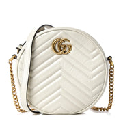 Gucci Azalea Marmont Round Shoulder Bag – White