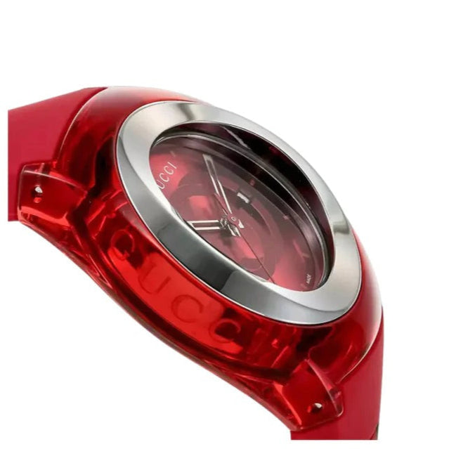 Gucci Sync XXL Quartz Red Dial Red Rubber Strap Unisex Watch -  YA137103