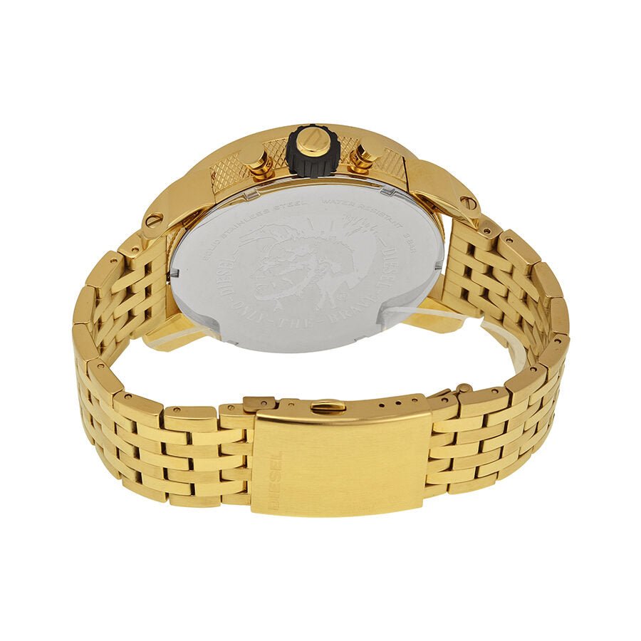 Diesel Mr Daddy Blue Dial Gold Steel Strap Watch For Men - DZ7347