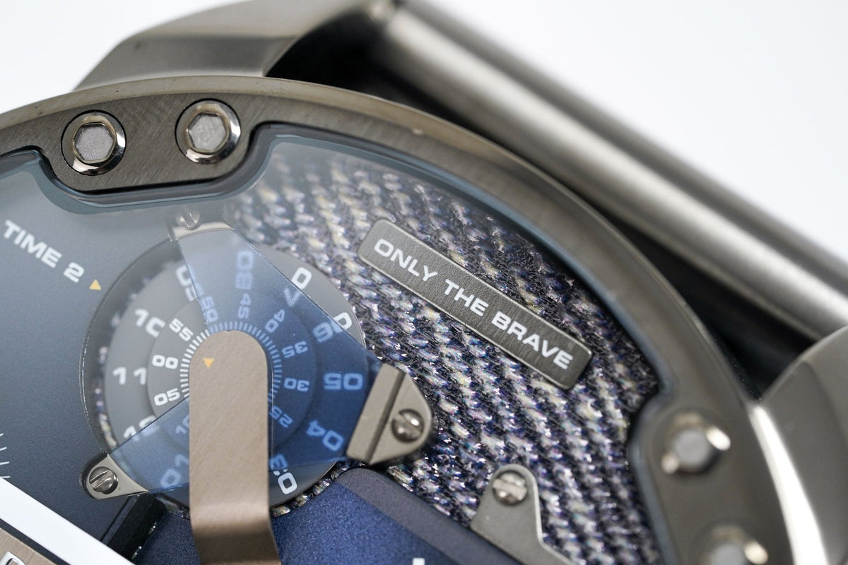 Diesel Big Daddy 2.0 Chronograph Blue Dial Grey Steel Strap Watch For Men - DZ7331