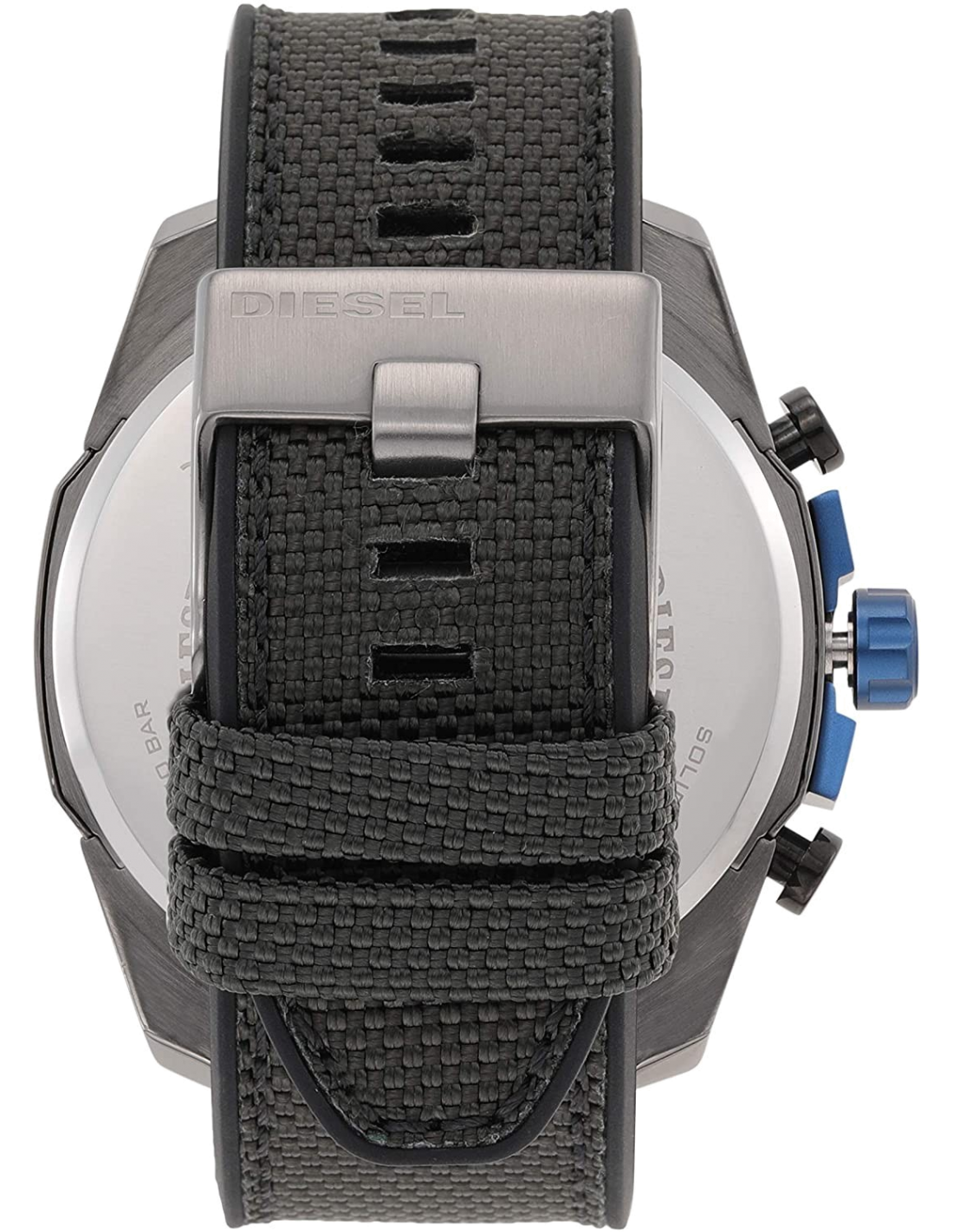 Diesel Mega Chief Chronograph Black Dial Black Nylon Strap Watch For Men - DZ4500