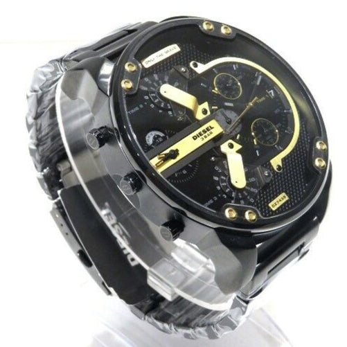 Diesel Mr. Daddy 2.0 Chronograph Black Dial Black Steel Strap Watch For Men - DZ7435