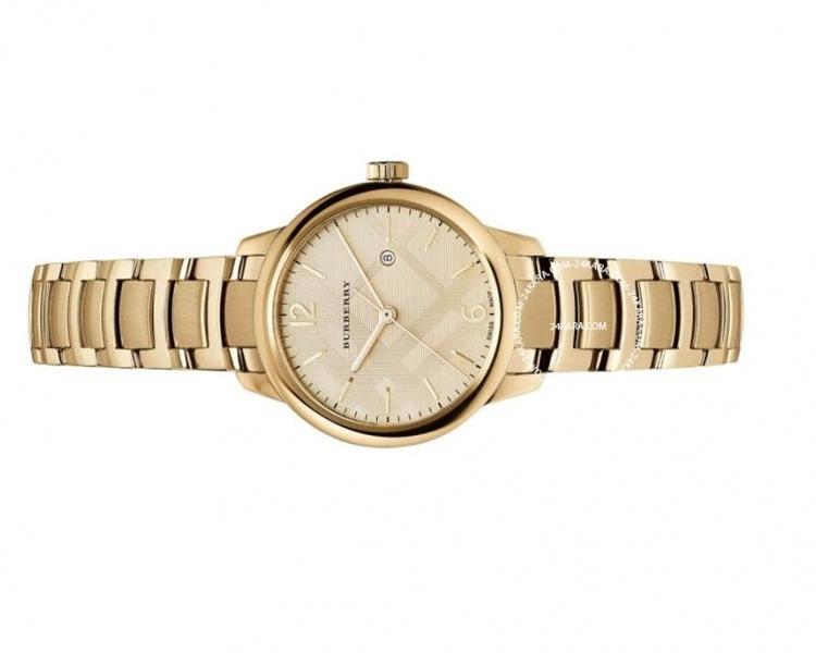 Burberry The Classic Champagne Gold Dial Gold Steel Strap Watch for Women - BU10109