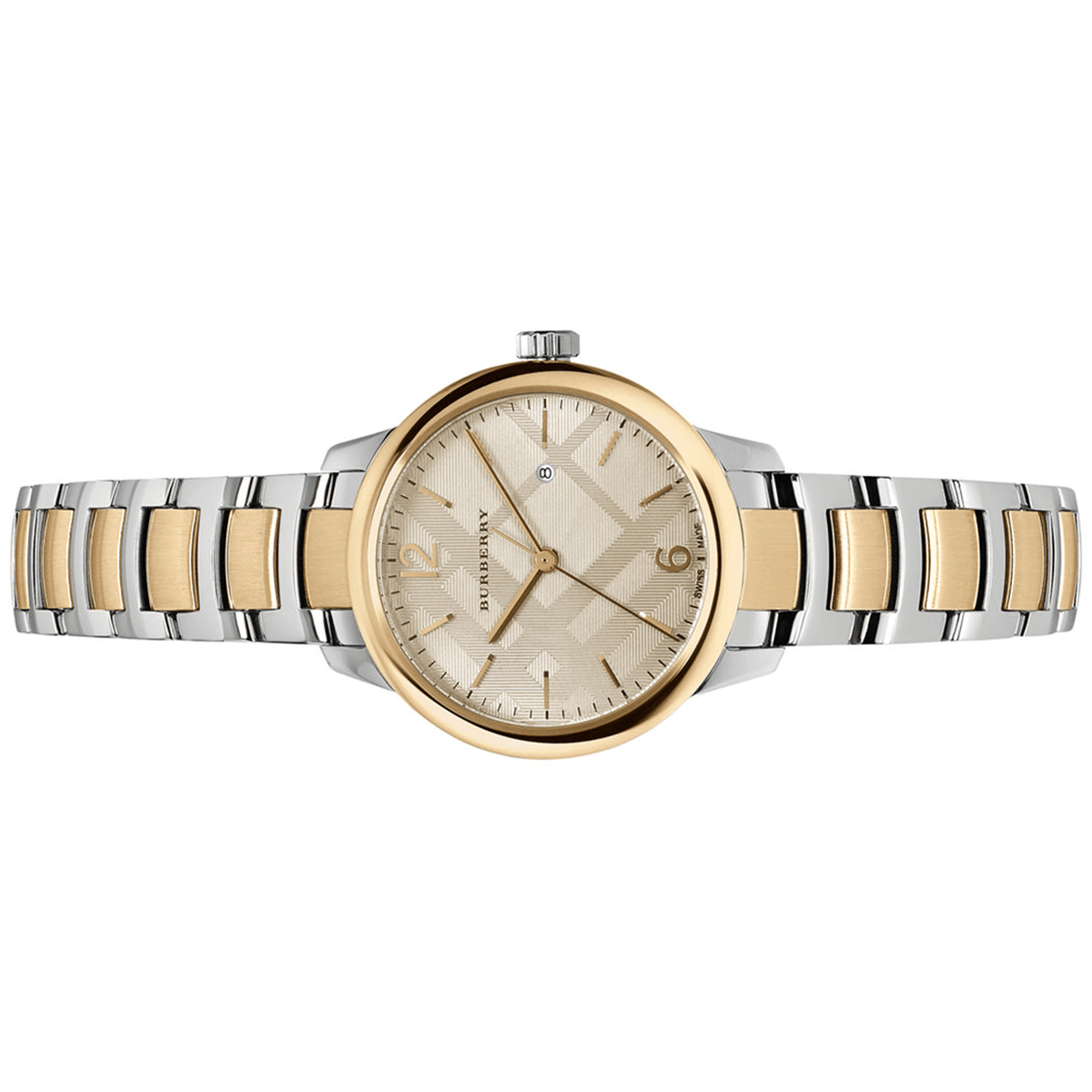 Burberry The Classic Champagne Gold Dial Two Tone Steel Strap Watch for Women - BU10118