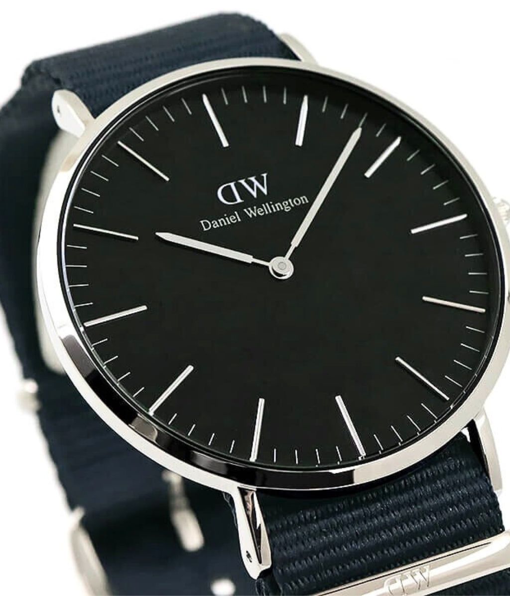 Daniel Wellington Classic Bayswater Black Dial Black NATO Strap Watch For Men - DW00100278