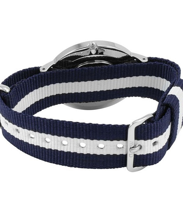 Daniel Wellington Classic Glasgow White Dial Two Tone NATO Strap Unisex Watch - DW00100047