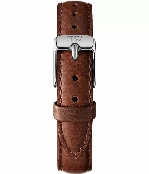Daniel Wellington Petite White Dial Brown Leather Strap Watch For Women - DW00100243