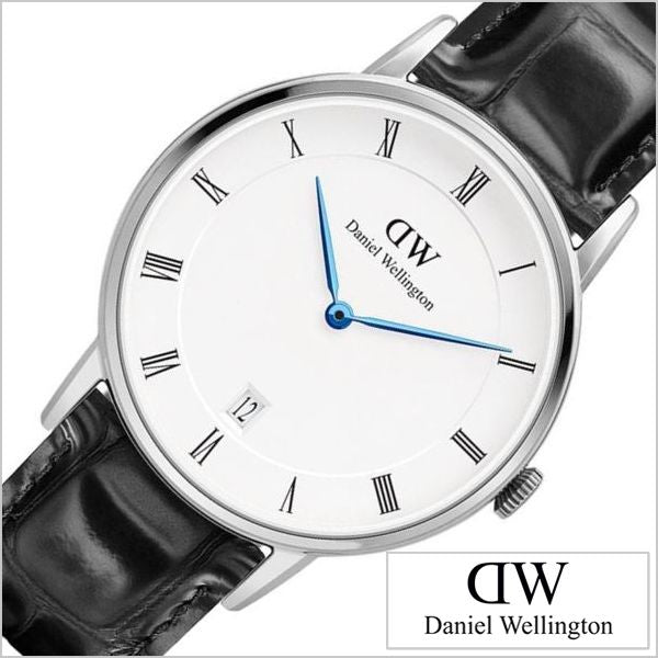 Daniel Wellington Dapper Reading White Dial Black Leather Strap Watch For Men - DW00100108
